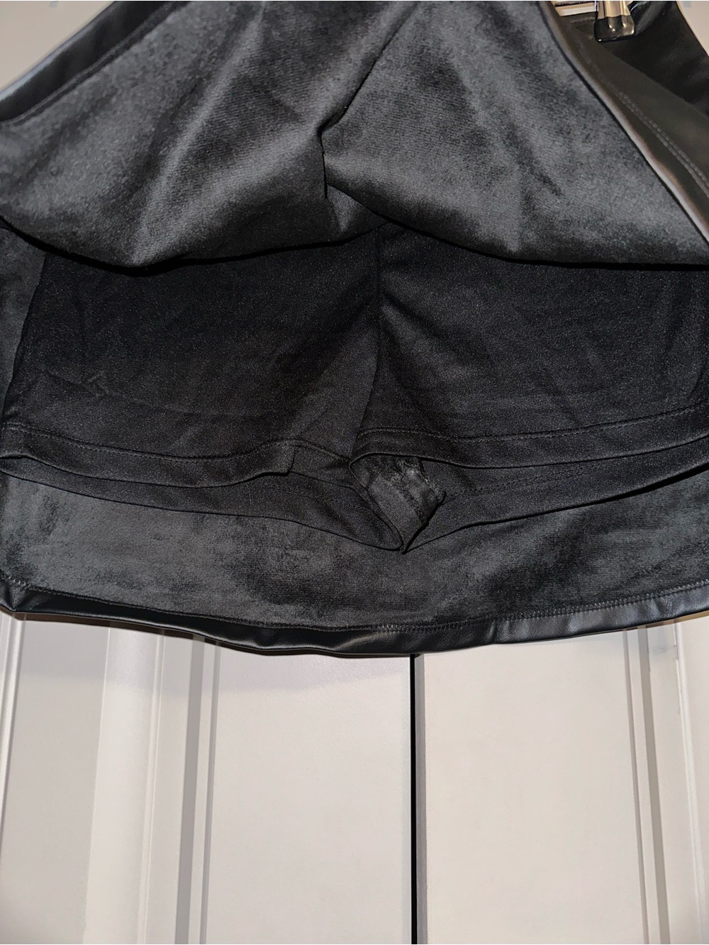 Black Faux Leather Mini Skort - Picture 4 of 5